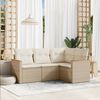 vidaXL Garden Sofa Set Beige Poly Rattan, powder-coated steel, polyester