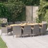 vidaXL Garden Dining Set Grey Solid acacia wood 11 Piece Durable
