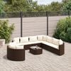 vidaXL Patio Sofa Set Set of 10 Brown, Cream White