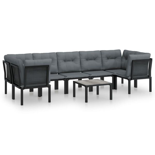vidaXL Garden Lounge Set Black, Dark Grey
