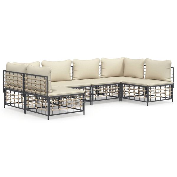 vidaXL Garden Lounge Set Anthracite, Beige