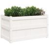 vidaXL Garden Planter White Solid pine wood 35.4x19.7x19.7 in