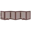vidaXL Dog Gate Set of 6 Brown Poplar Wood with Water-based Paint