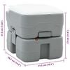 vidaXL Camping Toilet Manual Grey and White 16.34 x 14.37 x 14.76 in