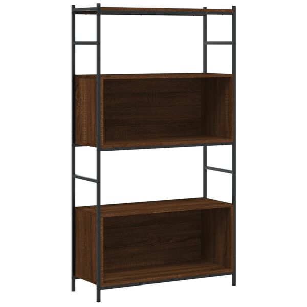 vidaXL Bookshelf Brown oak Engineered wood, Iron High Cabinet