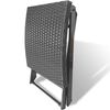 vidaXL Garden Chair Black Poly Rattan Collapsible Folding Stool Square