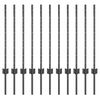 vidaXL Fence Post 11 pcs Grey 31.50 in Steel