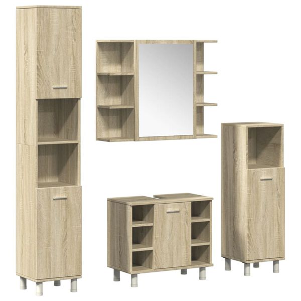 vidaXL Bathroom Furniture Set Sonoma Oak Engineered wood, acrylic