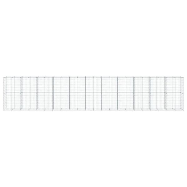 vidaXL Gabion Basket Silver Galvanized iron Large Heavy Weight Endurance