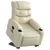 vidaXL Electric Stand up Massage Recliner Chair Cream Faux Leather