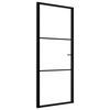 vidaXL Interior Door ESG Glass and Aluminum 32.7"x79.3" Black