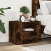 vidaXL Wall-mounted Bedside Cabinet Smoked Oak Engineered wood Compact