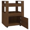 vidaXL Kitchen Trolley Brown Oak 23.6x17.7x31.5" Engineered Wood
