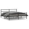 vidaXL Bed Frame Black Powder-Coated Steel 76 x 79.9 in Bed Frame