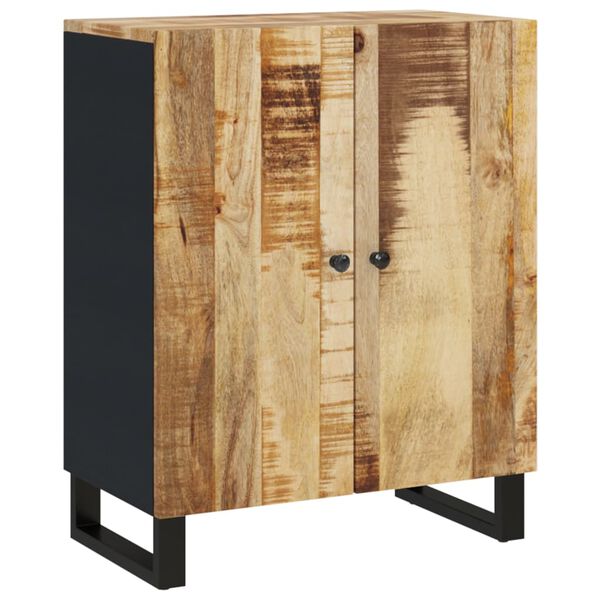 vidaXL Sideboard Black Solid mango wood Medium Doors Sideboard