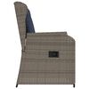 vidaXL Reclining Patio Chair Set of 2 Gray PE Rattan Medium