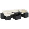 vidaXL Garden Sofa Set Black and Cream White