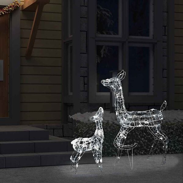 vidaXL Reindeer Family Cool White Acrylic Small Decorative Inlays