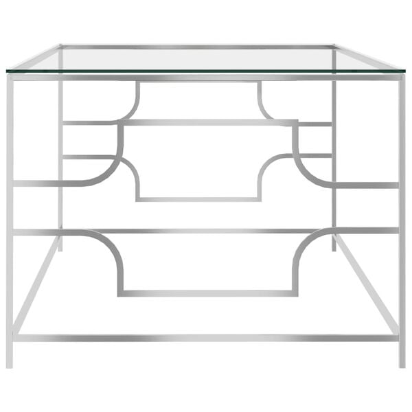 vidaXL Coffee Table Silver and transparent
