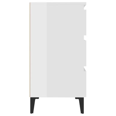 vidaXL Sideboard High Gloss White 23.6"x13.8"x27.2" Engineered Wood
