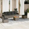 vidaXL Garden Sofa Set Grey PE rattan Large Garden Sofa Set
