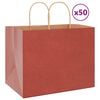 vidaXL Paper Bags 50 pcs with Handles Red 32x22x24 cm