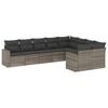 vidaXL Garden Sofa Set Gray PE Rattan, Powder-coated Steel, Polyester Fabric