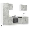 vidaXL Kitchen Cabinet Set Concrete Grey Engineered wood 7-piece set