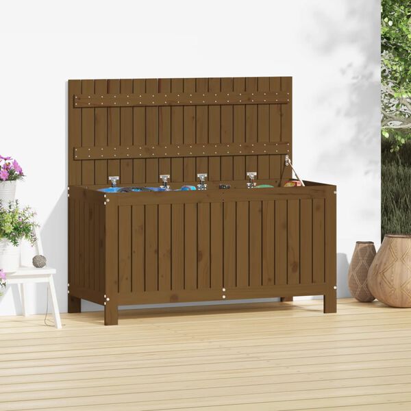 vidaXL Garden Storage Box Honey brown Solid pine wood Medium