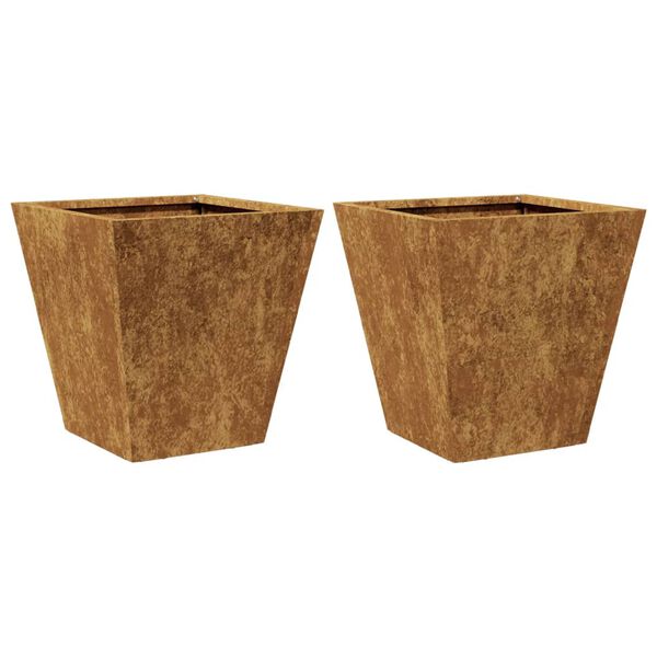 vidaXL Garden Planter Set of 2 Brown, will develop when rusted