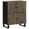 vidaXL Sideboard Black Solid mango wood, engineered wood, metal Medium