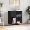 vidaXL Record Cabinet Black Engineered Wood 33.3 x 15.0 x 35.0 in Modern