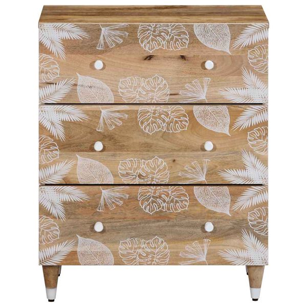 vidaXL Sideboard Natural Mango with White
