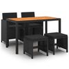 vidaXL Garden Dining Set Black