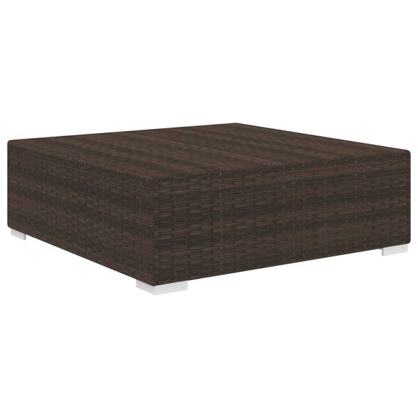 vidaXL Footrest Brown PE Rattan Durable Footrest Square Modern