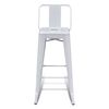 vidaXL Bar Stool Set of 2 White Steel Standard Footrest Minimalist