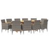 vidaXL Garden Dining Set Grey, Dark grey