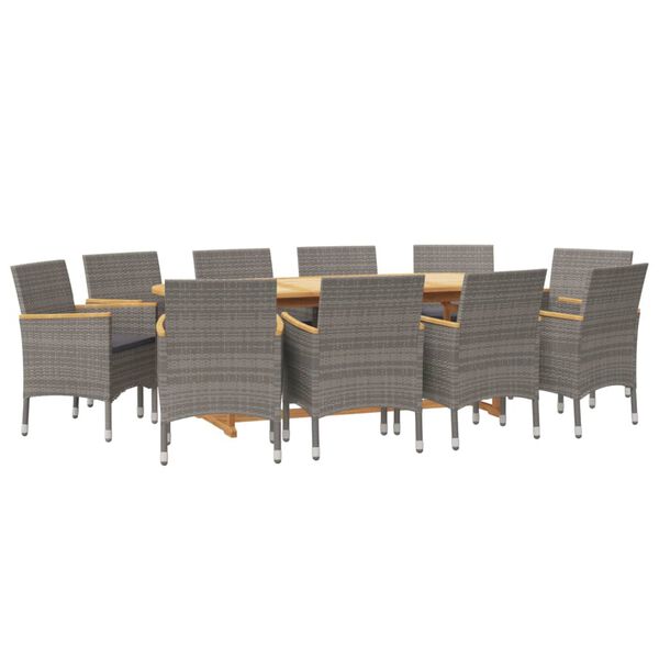 vidaXL Garden Dining Set Grey, Dark grey