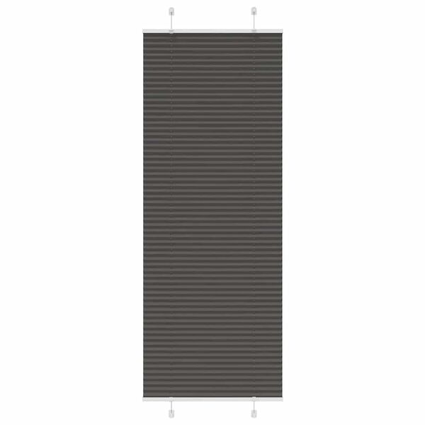 vidaXL Pleated Blind Black Polyester 28 x 79 in Adjustable Height