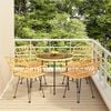 vidaXL Garden Dining Set Rattan brown Poly rattan 5 Piece Set Durable