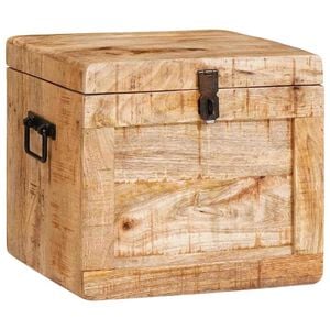 vidaXL Storage Box with Storage with Door Brown Solid Mango Wood