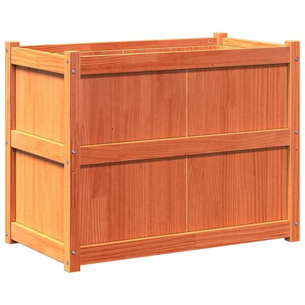 vidaXL Garden Planter Wax Brown 35.4"x19.7"x27.6" Solid Wood Pine