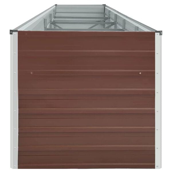 vidaXL Raised Bed Brown Galvanized steel 157.5 x 31.5 x 17.7 in Durable