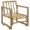 vidaXL Garden Chair Set of 2 Dark grey, Natural Bamboo, Polyester