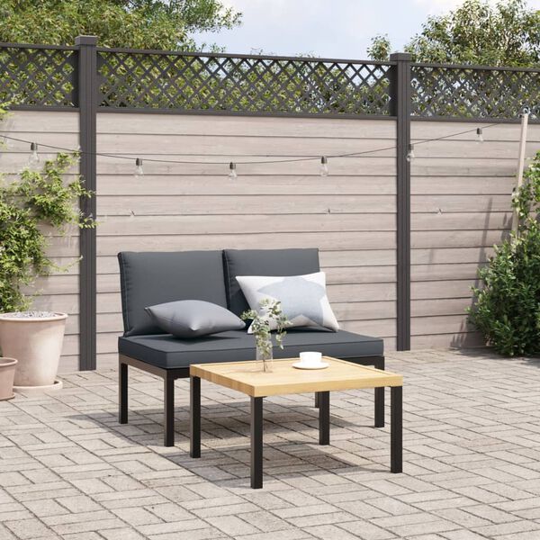 vidaXL Garden Bench Black Powder-coated aluminum Standard