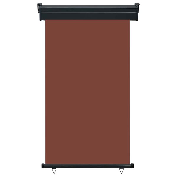 vidaXL Balcony Side Awning Brown Polyester 41.3 x 98.4 in Retractable