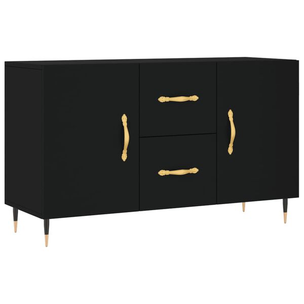 vidaXL Sideboard Black Engineered wood, metal 39.4 x 14.2 x 23.6 in