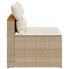 vidaXL Garden Sofa Beige PE rattan Medium Modular Garden Sofa Square