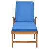 vidaXL Sun Lounger with Cushion Solid Teak Wood Blue