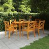 vidaXL Garden Dining Set Brown Solid Acacia wood Large Seats Many